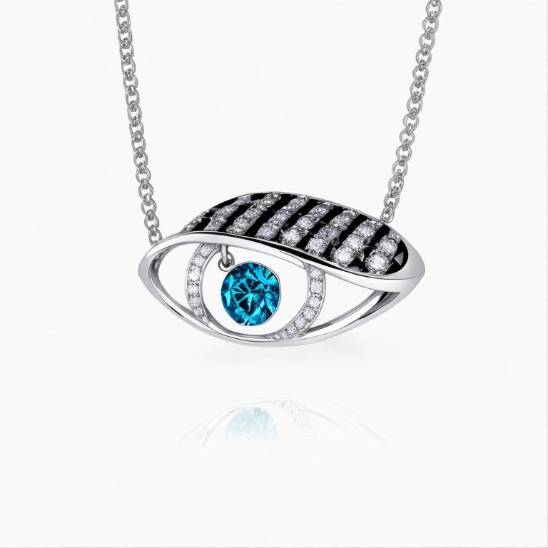 Silver Blue Eye Pendant